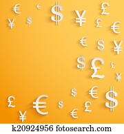 záležitosť, background, s, peniaze currency, symbols