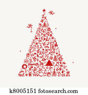 עץ של חג ההמולד, רשום, ל, שלך, עצב