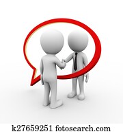 3d businessman bubble speech shaking hands 3d businessman bubble speech shaking hands