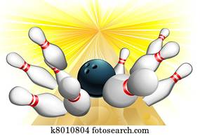 Bowling ball strike Bowling ball strike