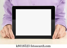 Businessman Showing Blank Tablet PC