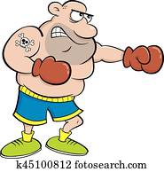 Cartoon boxer punching. Cartoon boxer punching.