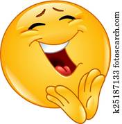 Clapping cheerful emoticon Clapping cheerful emoticon