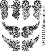 engelsflügel, vektor, abbildungen engelsflügel, vektor, abbildungen