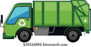 green garbage truck draw