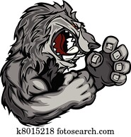 gráfico, vetorial, imagem, de, um, lobo, ou, c