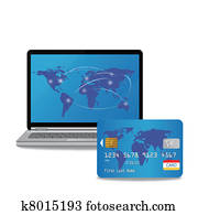laptop computer and banking card laptop computer and banking card