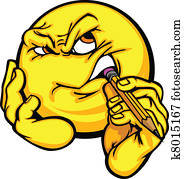 Thinking creativity cartoon face em Thinking creativity cartoon face em