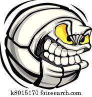 Volleyball Ball Face Cartoon Vector Volleyball Ball Face Cartoon Vector