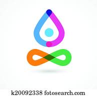 yoga, ikon, element, och, symbol