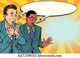 δυο, businessmen, αγριομάλλης, multi-ethnic άθροισμα