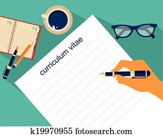 Business background with resume, vector