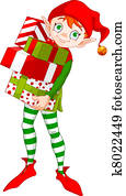 Christmas Elf with gifts Christmas Elf with gifts