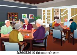 Elderly people playing cards Elderly people playing cards