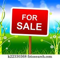 For Sale Indicates Real Estate Agent And House