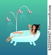 relaxing in the bath,