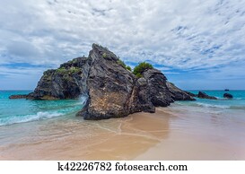 Rock in Bermuda Ocean