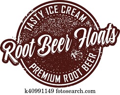Vintage Root Beer Floats Dessert Stamp Vintage Root Beer Floats Dessert Stamp