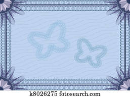 תעודה, תעודה, עם, guilloche