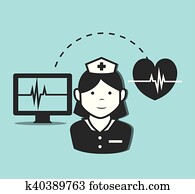 avatar, mulher, enfermeira