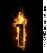 Burning number ONE in hot fire Burning number ONE in hot fire