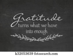 gratitude quote on blackboard gratitude quote on blackboard