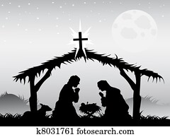 nativity scena, wektor