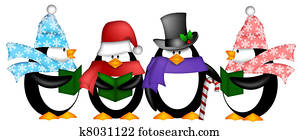 Penguins Singing Christmas Carol Cartoon Clipart Penguins Singing Christmas Carol Cartoon Clipart
