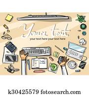 Top view background - office