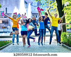 קבץ, אנשים ב, קיץ, outdoor.