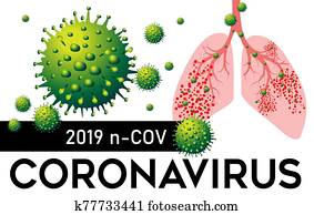 2019 n Cov Coronavirus from China with Lungs Pneumonia Vector Illustration. 2019 n Cov Coronavirus from China with Lungs Pneumonia Vector Illustration.