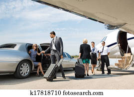 Business Partners About To Board Private Jet