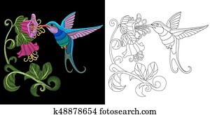 Embroidery hummingbird design Embroidery hummingbird design