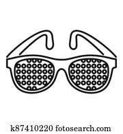 Examination control eyeglasses icon, outline style Examination control eyeglasses icon, outline style