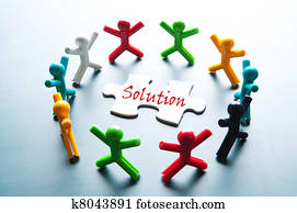 gemeinschaftsarbeit, für, lösen, problem