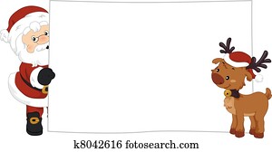 Santa Claus and Reindeer Banner Santa Claus and Reindeer Banner