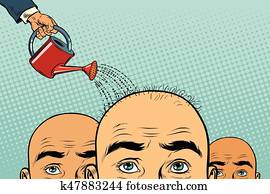 פתרון, ל, שיער, growth., איש קירח, שפוך, מ, a, ריווי יכול