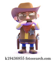3d Shouting cowboy 3d Shouting cowboy