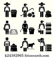 bienes, alimento, agrícola, grano