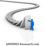 dominoeffekt, und, problem, lösen