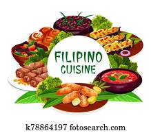 Filipino cuisine dishes round frame Filipino cuisine dishes round frame