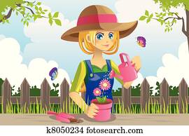 Gardening woman Gardening woman