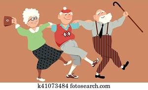 Happy seniors dancing Happy seniors dancing
