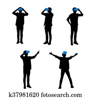 hombre, utilizar, vr, auriculares