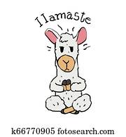 Llamaste - funny llama cartoon Llamaste - funny llama cartoon
