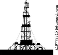 Oil rig silhouette isolated on white background. Oil rig silhouette isolated on white background.