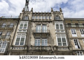 Old and classic buildings of the Spanish city of Orense, Galicia