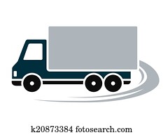 sign with shipping truck sign with shipping truck