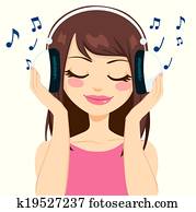 Woman Listening To Music Woman Listening To Music
