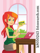 Woman online shopping Woman online shopping